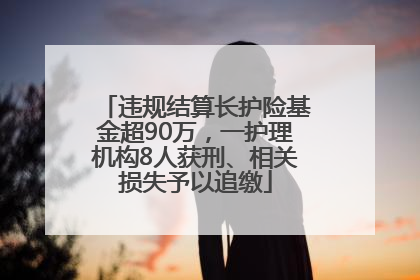 违规结算长护险基金超90万，一护理机构8人获刑、相关损失予以追缴