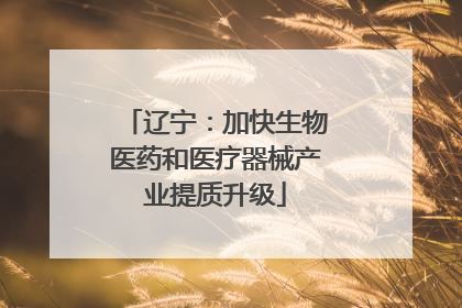辽宁：加快生物医药和医疗器械产业提质升级