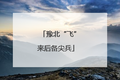 豫北“飞”来后备尖兵