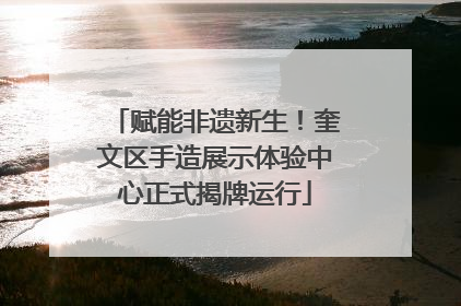 赋能非遗新生！奎文区手造展示体验中心正式揭牌运行