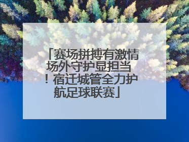赛场拼搏有激情 场外守护显担当！宿迁城管全力护航足球联赛