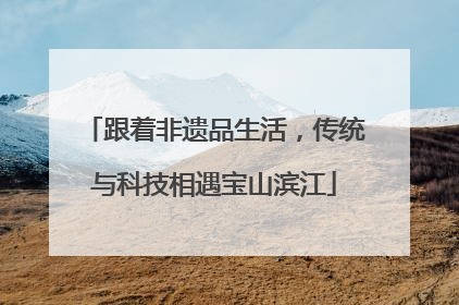 跟着非遗品生活，传统与科技相遇宝山滨江