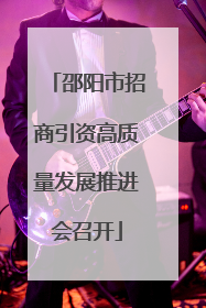 邵阳市招商引资高质量发展推进会召开