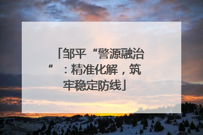 邹平“警源融治”：精准化解，筑牢稳定防线