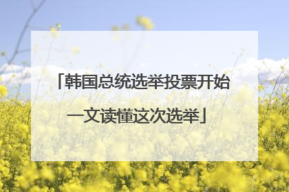 韩国总统选举投票开始 一文读懂这次选举