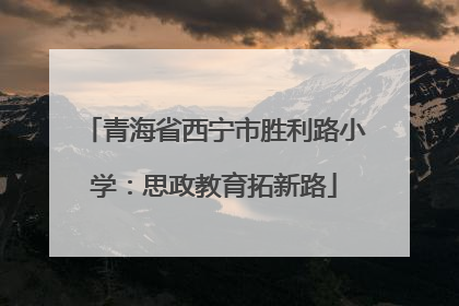 青海省西宁市胜利路小学：思政教育拓新路