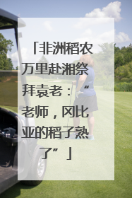 非洲稻农万里赴湘祭拜袁老：“老师，冈比亚的稻子熟了”