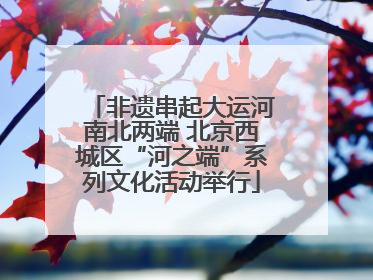 非遗串起大运河南北两端 北京西城区“河之端”系列文化活动举行