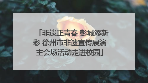 非遗正青春 彭城添新彩 徐州市非遗宣传展演主会场活动走进校园