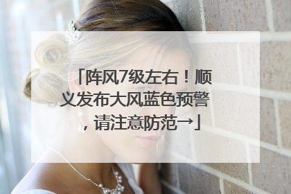 阵风7级左右！顺义发布大风蓝色预警，请注意防范→