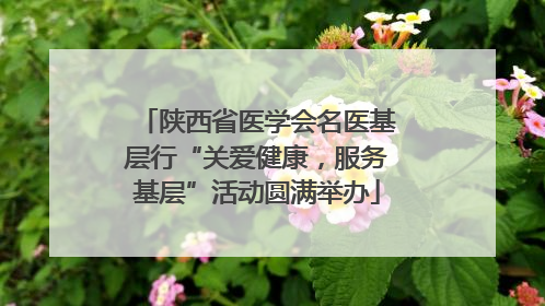 陕西省医学会名医基层行“关爱健康，服务基层”活动圆满举办