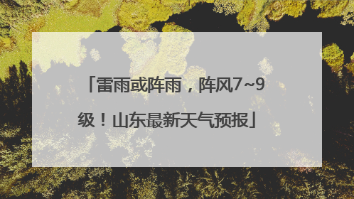 雷雨或阵雨，阵风7~9级！山东最新天气预报