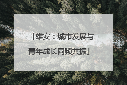 雄安：城市发展与青年成长同频共振