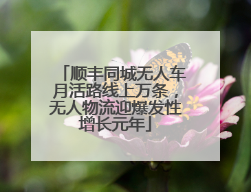 顺丰同城无人车月活路线上万条，无人物流迎爆发性增长元年