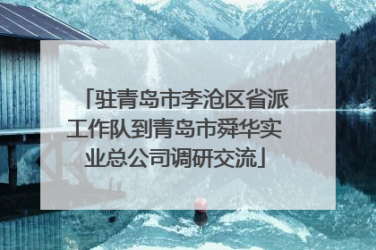 驻青岛市李沧区省派工作队到青岛市舜华实业总公司调研交流