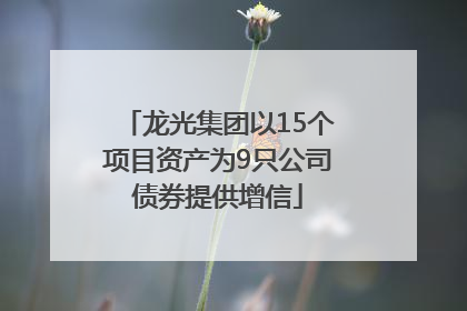 龙光集团以15个项目资产为9只公司债券提供增信