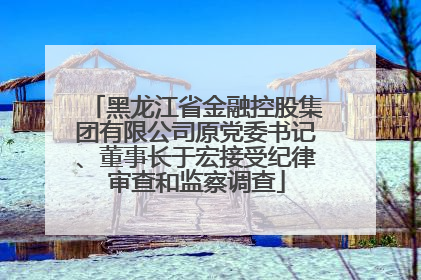 黑龙江省金融控股集团有限公司原党委书记、董事长于宏接受纪律审查和监察调查