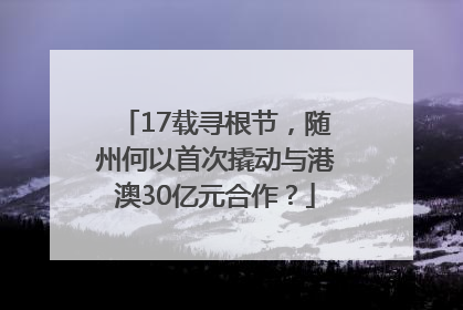 17载寻根节，随州何以首次撬动与港澳30亿元合作？