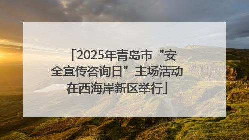 2025年青岛市“安全宣传咨询日”主场活动在西海岸新区举行
