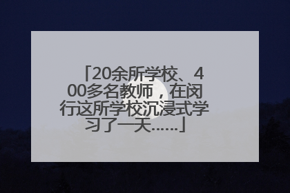 20余所学校、400多名教师，在闵行这所学校沉浸式学习了一天……