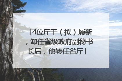 4位厅干（拟）履新，卸任省级政府副秘书长后，他转任省厅