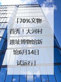 70%文物首秀！大河村遗址博物馆新馆6月14日试运行