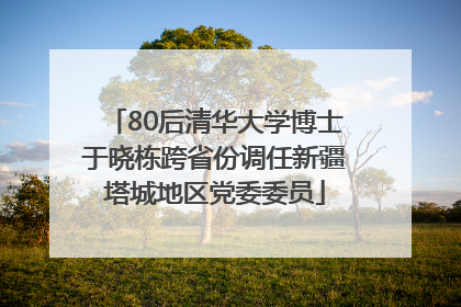 80后清华大学博士于晓栋跨省份调任新疆塔城地区党委委员