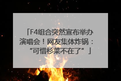 F4组合突然宣布举办演唱会！网友集体炸锅：“可惜杉菜不在了”